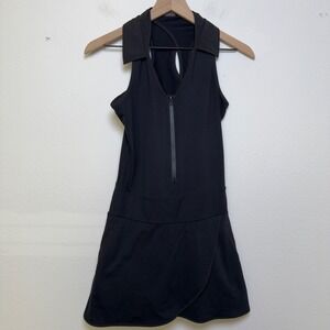 Olaya Sport Women Athletic Dress Small Black Sleeveless Polo Zip Up Tennis Golf